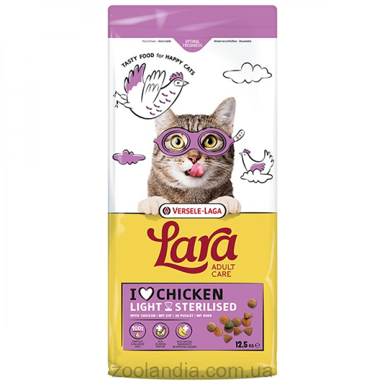 Lara (Лара) Adult Care Light Sterilised - Сухой корм ля котов стерилизованных или малоактивных с курицей