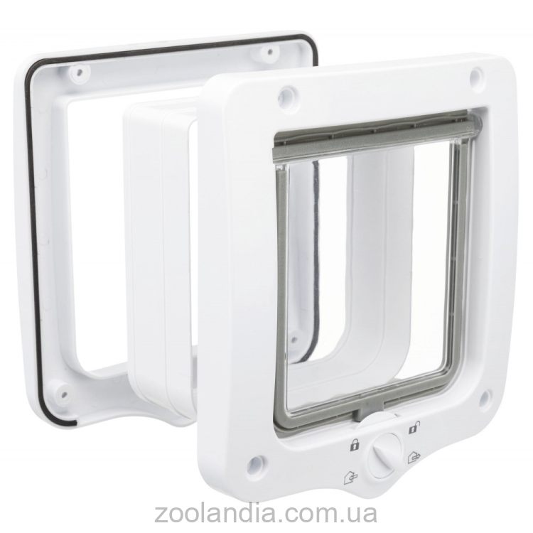 Trixie (Трикси) - Дверцы для кошек и собак двухсторонние с туннелем, 20 × 22 cм, белые, пластик