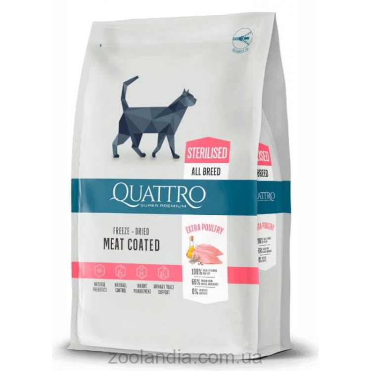 Quattro (Кваттро) Cat Sterilised Extra Poultry - Сухой корм для стерилизованных котов с птицей