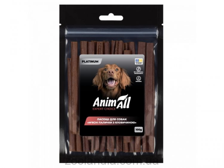 AnimAll (ЭнимАлл) Platinum - Лакомство для собак мясные палочки с говядиной