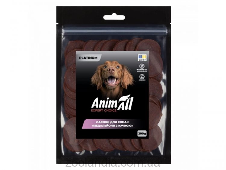 AnimAll (ЭнимАлл) Platinum - Лакомство для собак медальоны с уткой