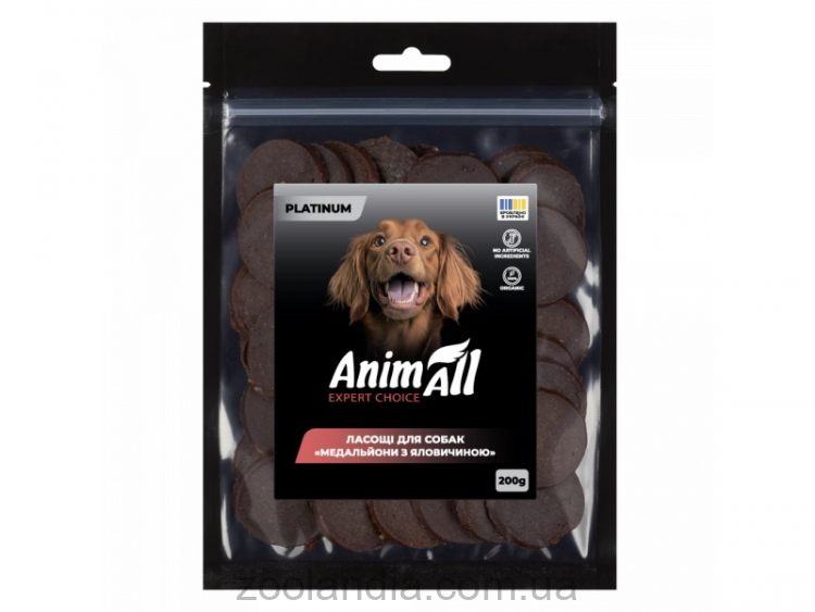 AnimAll (ЭнимАлл) Platinum - Лакомство для собак медальоны с говядиной