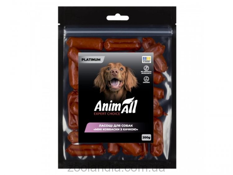 AnimAll (ЭнимАлл) Platinum - Лакомство для собак мини колбаски з уткой