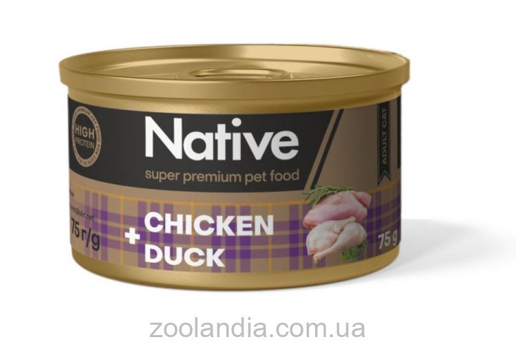 Native (Нейтів) Chicken with Prawns Adult Cat- Консервний корм для котів з куркою та качкою