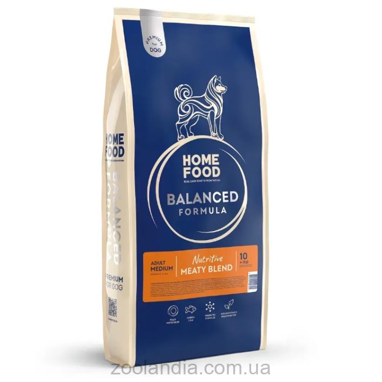 Home Food (Хом Фуд) Nutritive Balanced Formula - Сухой корм для взрослых собак средних пород "Мясное ассорти"