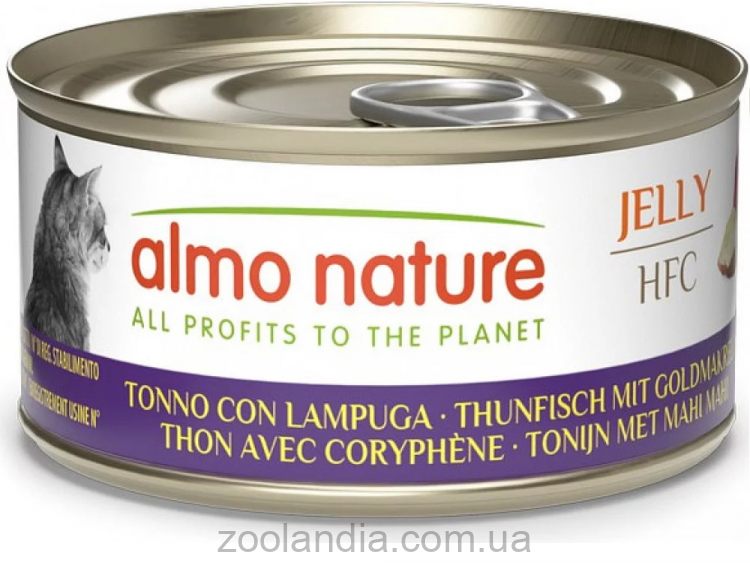 Almo Nature HFC Cat Jelly - Консервований корм для котів  з тунцем і макреллю