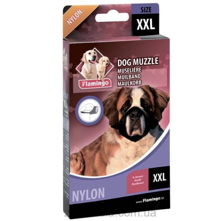 Flamingo (ФЛАМИНГО) MUZZLE NYLON XXL намордник для собак пород сенбернар, мастиф, бладхаунд, нейлон