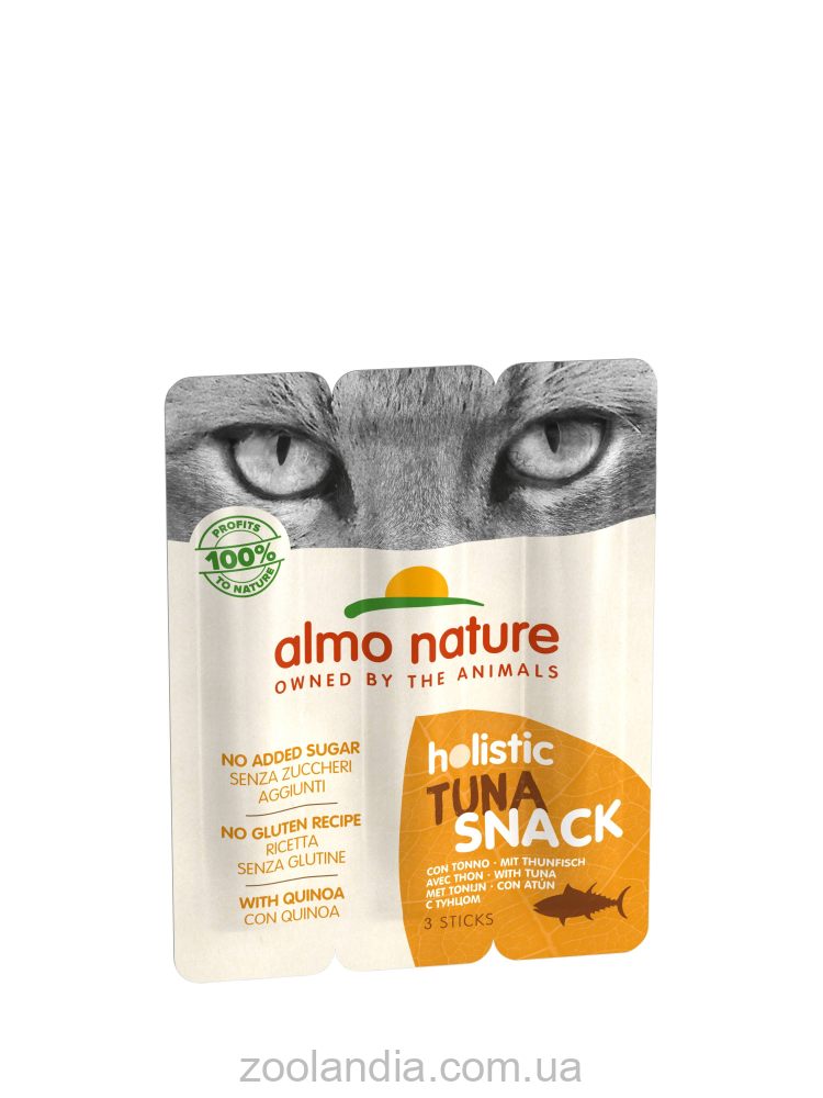 Almo Nature (Альмо Натюр) Holistic Snack лакомство для кошек, пауч 3 шт, 15 г (тунец)