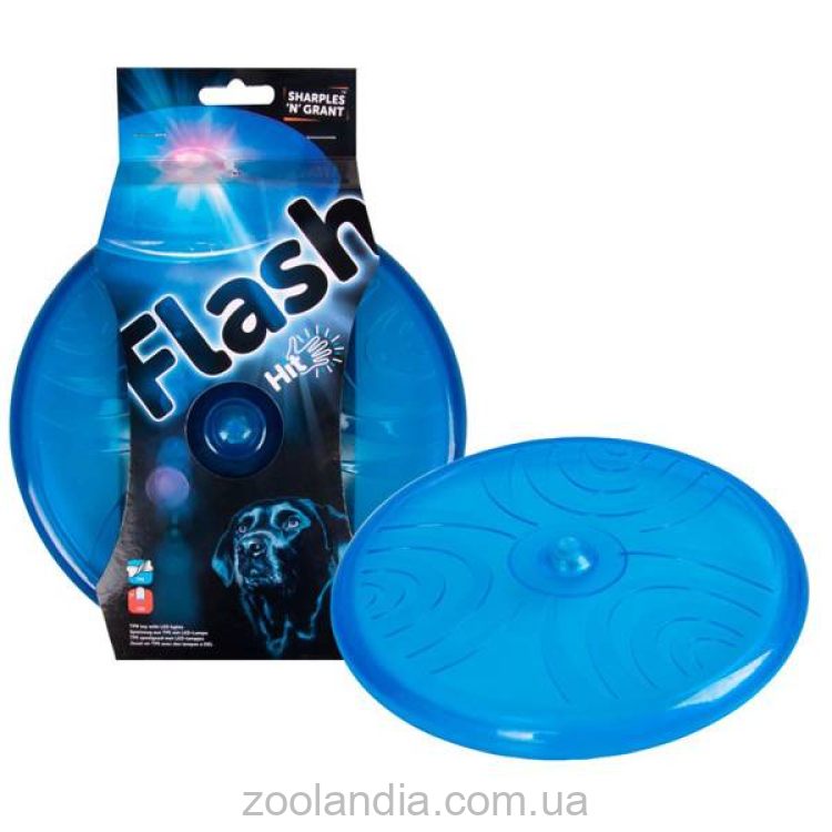 Flamingo Frisbee+LED ФЛАМИНГО ФРИCБИ с LED подсветкой игрушка для собак, резина, 20 см