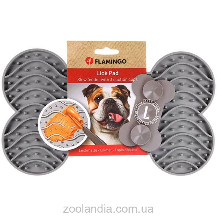 Flamingo Lick Pad Yummee L - Миска-коврик антистресс, медленного кормления для собак