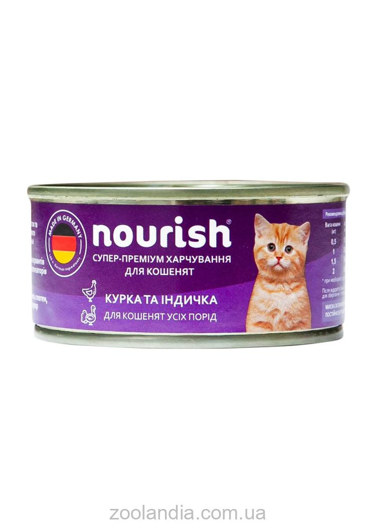 Nourish (Нориш) Консервированный корм для котов (курица/индейка)