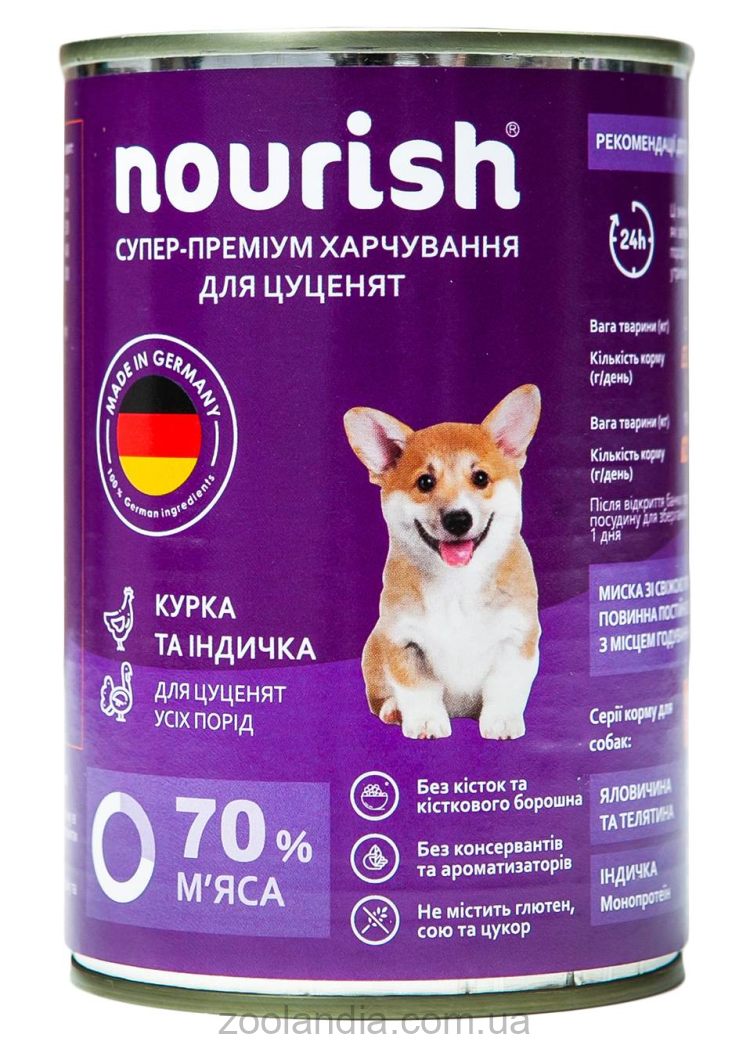 Nourish (Нориш) Консервированный корм для щенков (курица/индейка)