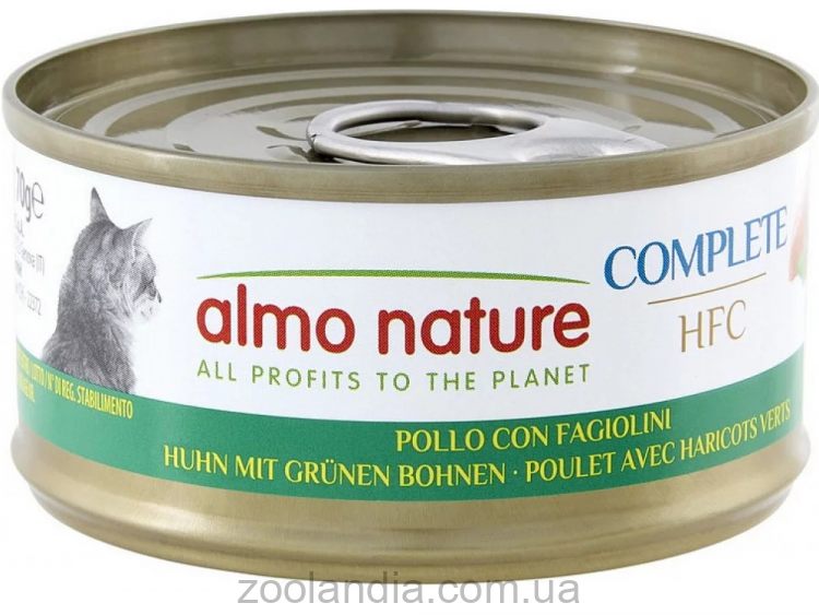 Almo Nature (Альмо Натюр) HFC Cat Complete - Консервований корм з куркою і зеленими бобами