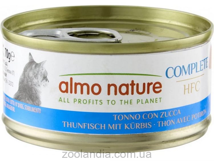 Almo Nature (Альмо Натюр) HFC Cat Complete - Консервований корм для котів з тунцем і гарбузом