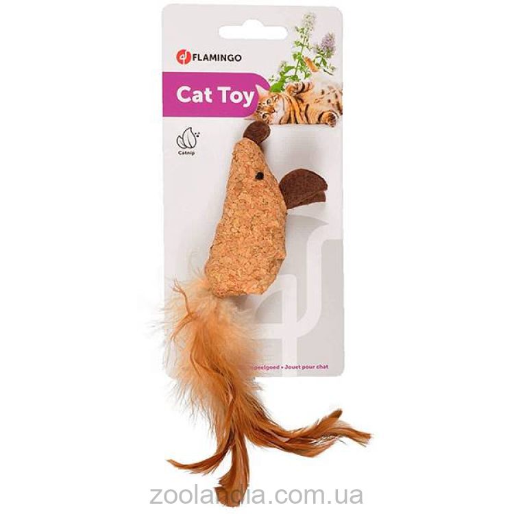 Flamingo Adamello Mouse Soft Wood Фламинго Адамелло Мышь пробковая игрушка с кошачьей мятой для котов