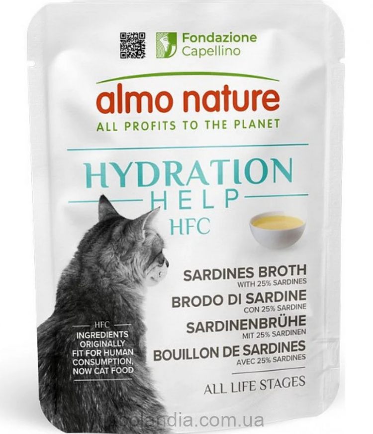 Almo Nature HFC Cat Hydration Help - Консервований корм для котів з бульйоном із лосося та філе лосося