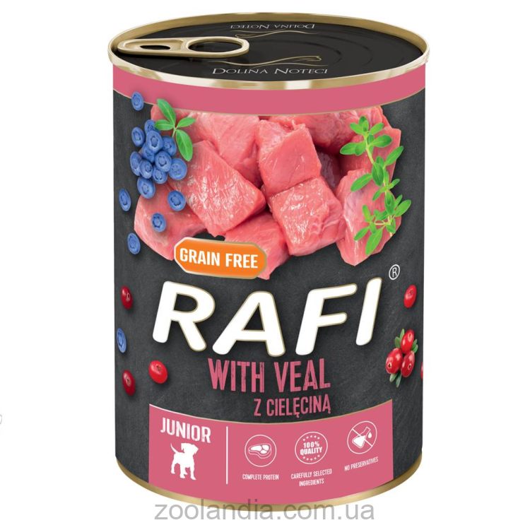 Rafi (Рафи) Junior Dog with Veal - Влажный корм для щенков с телятиной, голубика и клюква