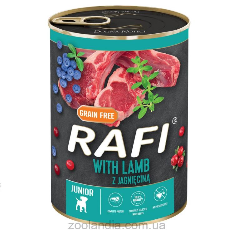 Rafi (Рафи) Junior Dog with Lamb - Влажный корм для щенков с ягненком, голубикой и клюквой