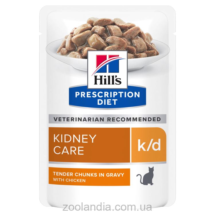 Hill's (Хиллс) Wet PD Feline k/d Kidney Care - Влажный корм-диета с курицей для кошек при почечной недостаточности