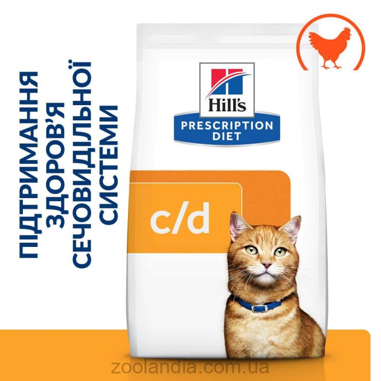 Hills ( Хилс ) PD Feline c/d Multicare Urinary Care - корм для кошек при заболеваниях мочевыводящих путей, с курицей