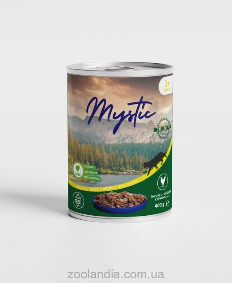 Mystic (Мистик) Cat - Консервы для котов кусочки курицы в желе