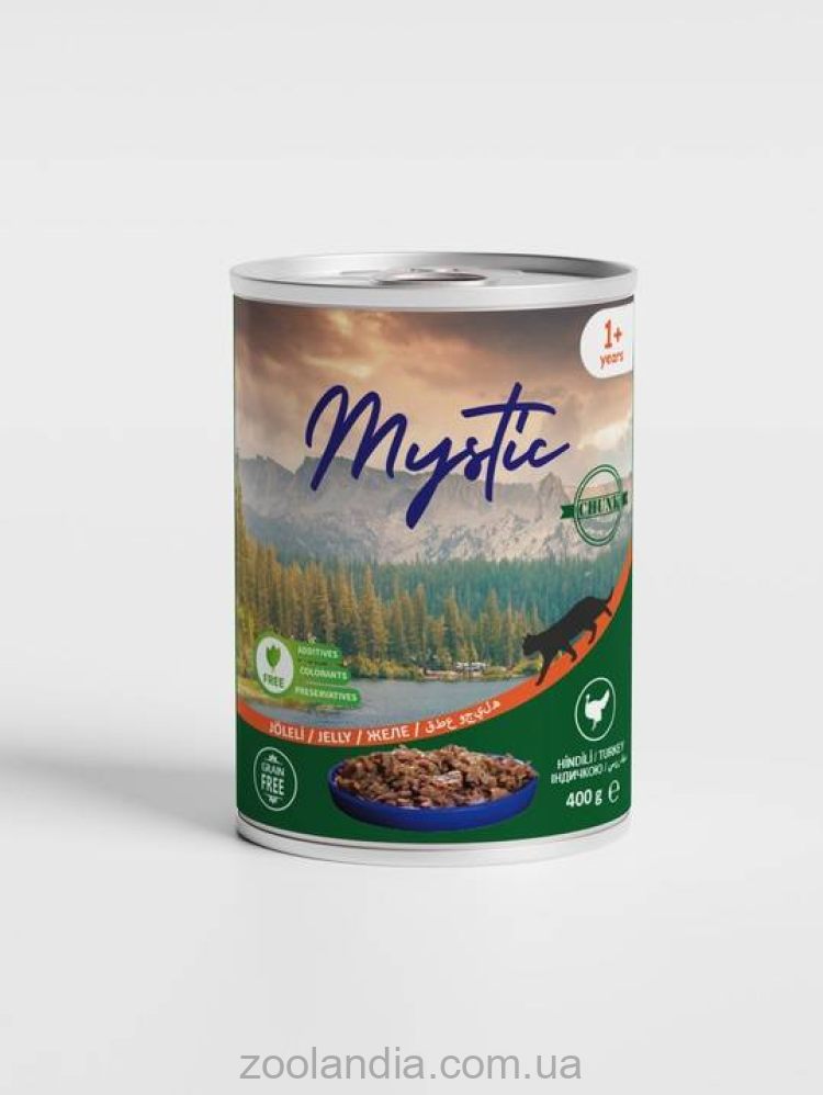 Mystic (Мистик) Cat - Консервы для котов кусочки индейки в желе