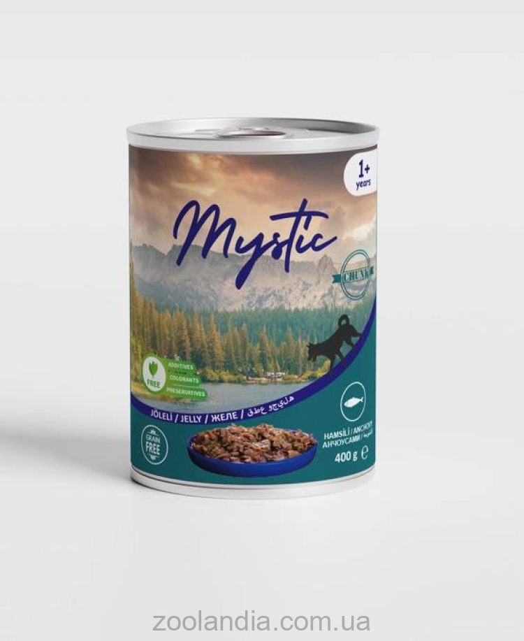Mystic (Мистик) Dog- Консервы для собак кусочки анчоуса в желе