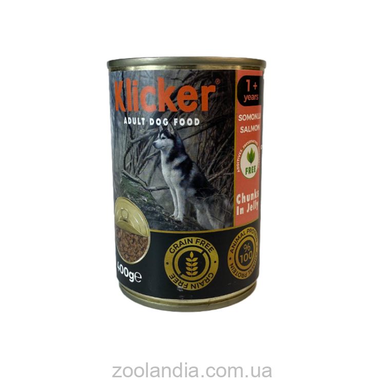 Klicker (Кликер) Dog Salmon Jelly - Консервы для взрослых собак кусочки лосося в желе