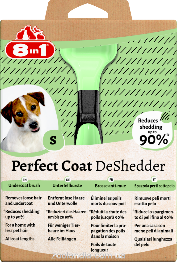8in1 (8в1) Perfect Coat DeShedder Dog - Дешеддер для вычесывания собак S