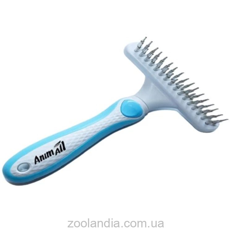 AnimAll (ЭнимАлл) Groom - Расческа-грабли двухрядная для собак и кошек,  M
