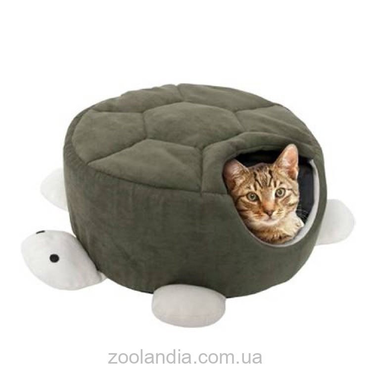 Karlie-Flamingo Turtle Green Карли-Фламинго спальное место домик для кошек, в виде черепахи, зеленый, 45х18 см