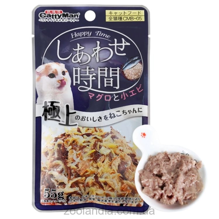 CattyMan (КэттиМэн) Tuna Bonito Sardine - Влажный корм для кошек в пауч, желе (тунец макрель креветки)