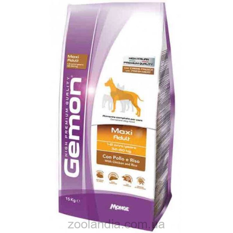 Gemon (Джемон) Maxi Adult - Сухий корм для дорослих собак великих порід з куркою та рисом