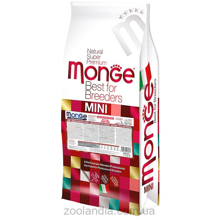 Monge (Монж) DOG Mini Adult - Сухой корм с ягненком, рисом и картофелем для взрослых собак мелких пород