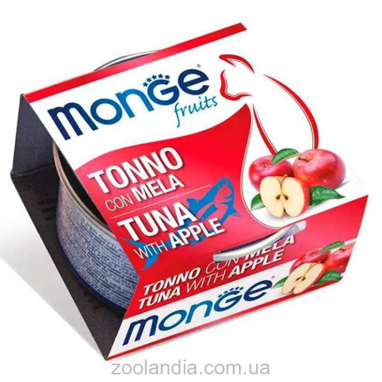 Monge (Монж) Fruits Cat Adult Влажный корм для взрослых котов с тунцом и яблоком