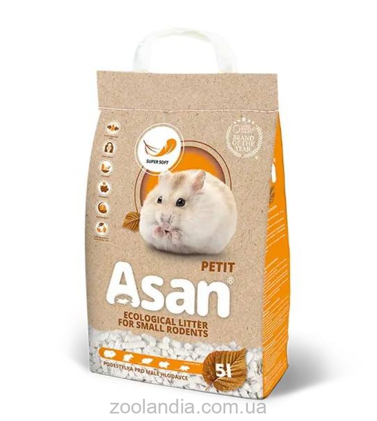 Asan (Асан) Petit - Эконаполнитель из целлюлозы для мелких грызунов, нейтрализатор запаха