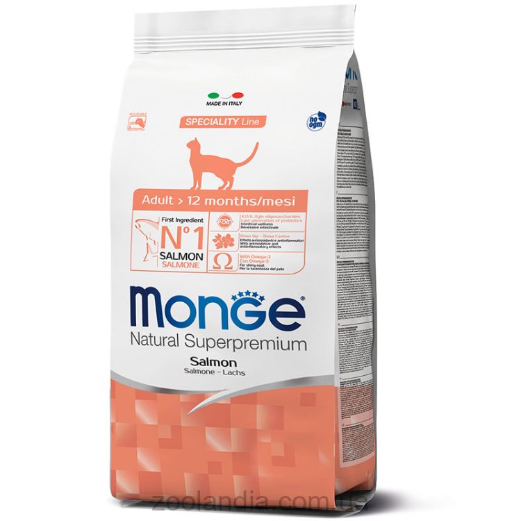 Monge (Монж) Cat Adult - Сухой корм для взрослых кошек (с лососем)