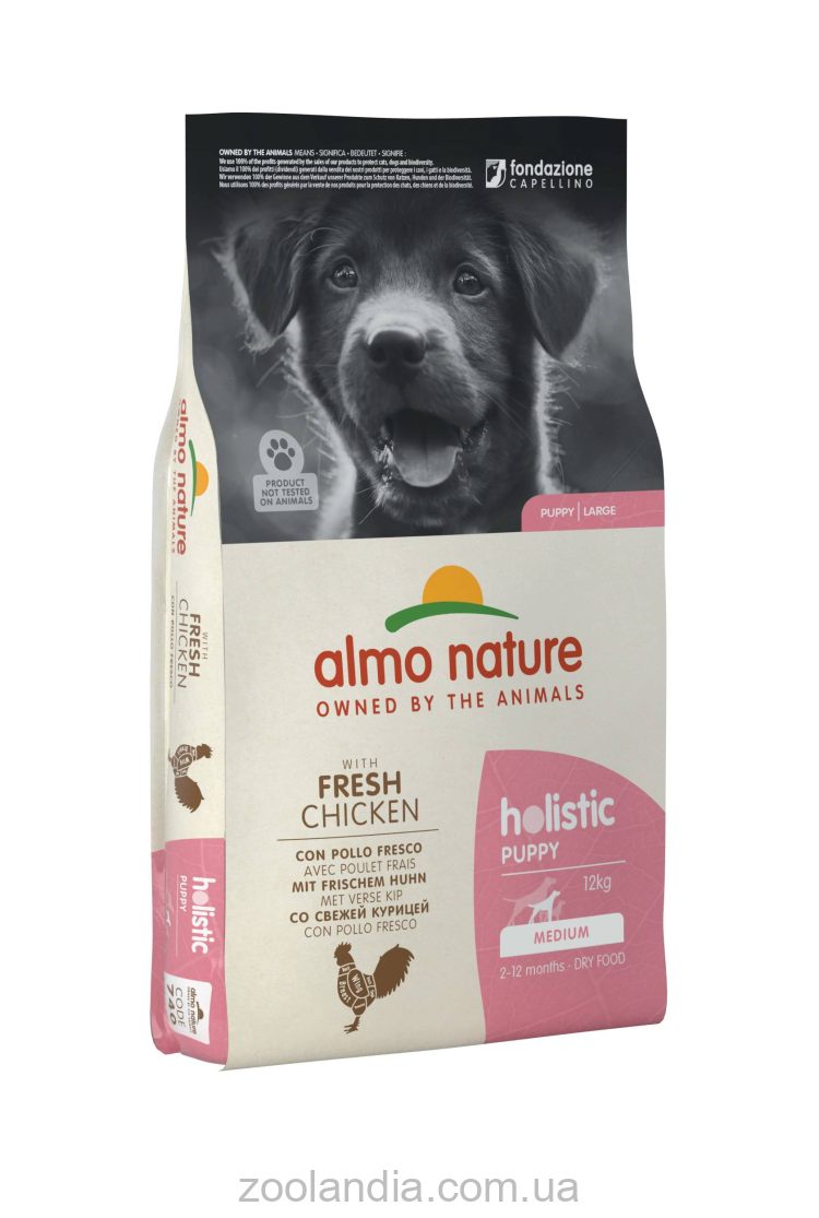 Almo Nature (Альмо Натюр) Holistic Dog Puppy M - Сухой корм для щенков средних пород со свежей курицей
