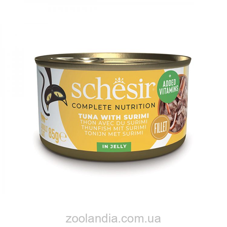 Schesir (Шезир) Cat Tuna Surimi - Влажный корм для кошек тунец с сурими, банка