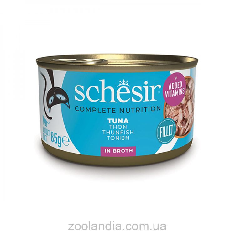 Schesir (Шезир) Tuna Natural Style - Влажный корм для кошек тунец в собстенном соку, банка