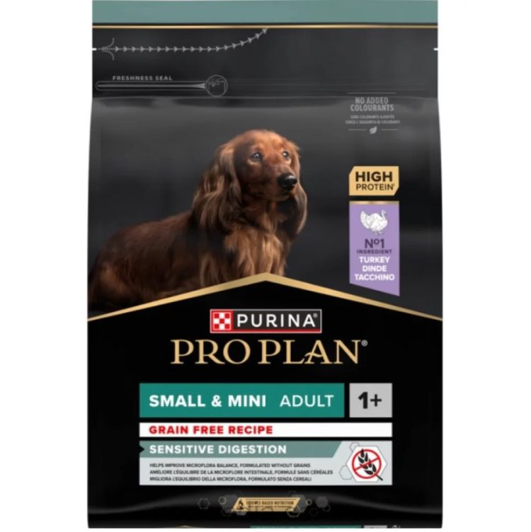 Purina Veterinary (Пурина Про План) Small&Mini 1+ Sensitive Digestion - Беззерновой сухой корм для взрослых собак малых пород с чувствительным пищеварением, с индейкой