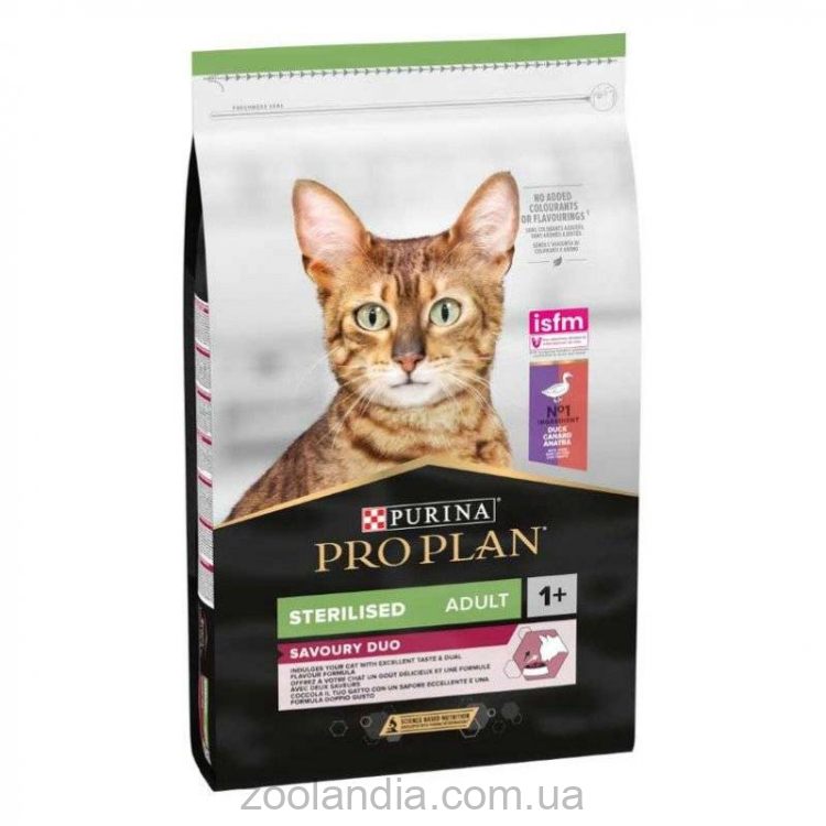 Purina Pro Plan (Про План) Sterilised Sterilised Duck with Liver корм для кастрированных кошек (утка и печень)