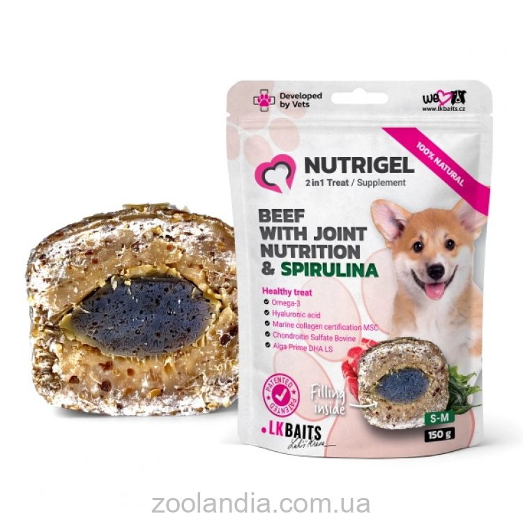 LK Baits Pet Nutrigel Beef - Функциональное лакомство для собак для суставов с говядиной и спирулиной