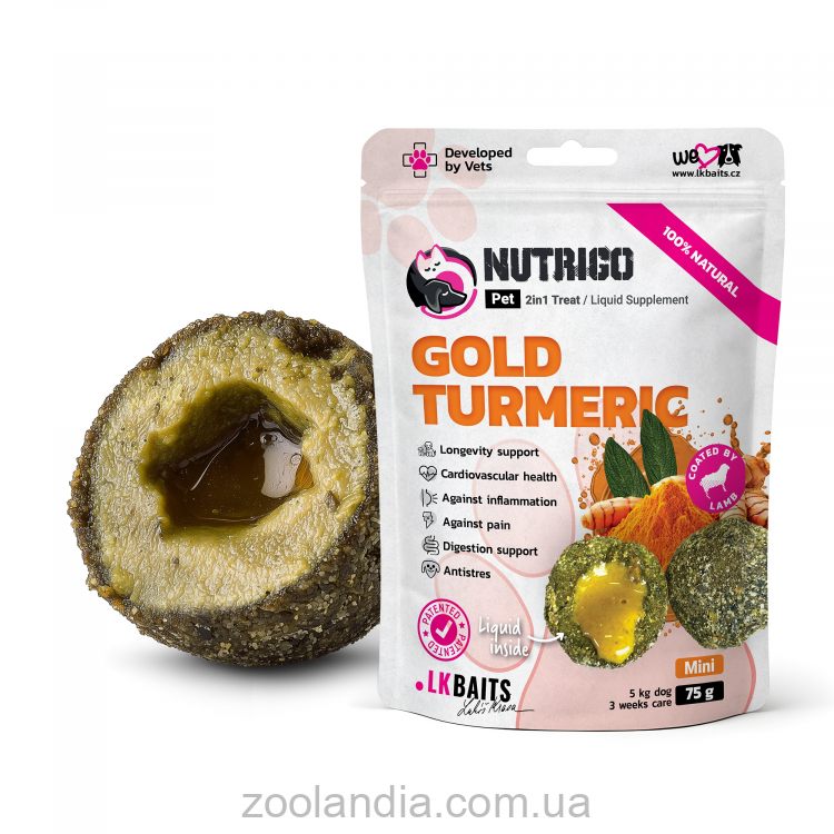 LK Baits Pet Nutrigo Gold Turmeric Mini - Функциональное лакомство для собак мелких пород с куркумой