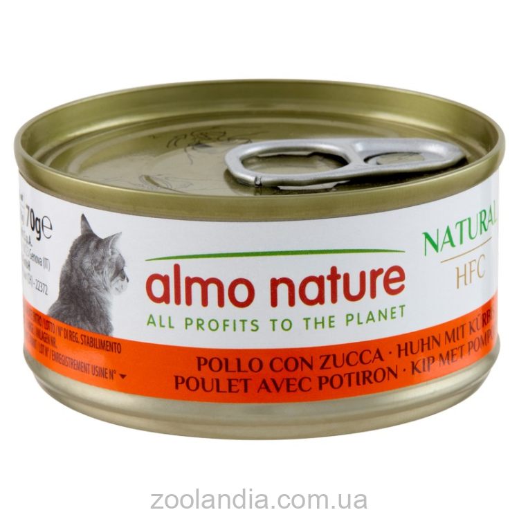 Almo Nature (Альмо Натюр) HFC Adult Cat Jelly Chicken&Pumpkin - Консервированный корм для взрослых кошек (курица/тыква)