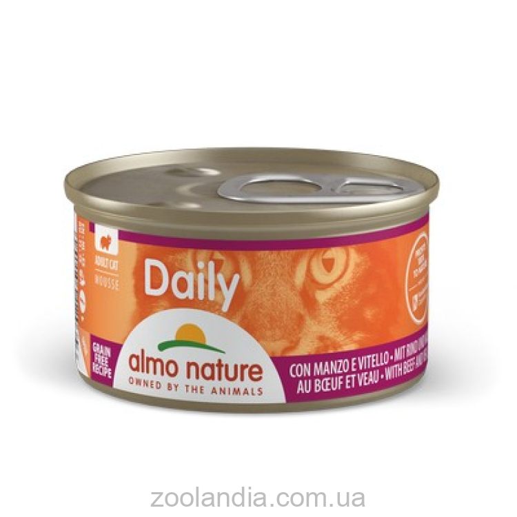 Almo Nature (Альмо Натюр) Daily Cat - Консервы для кошек мусс (говядина и телятина)