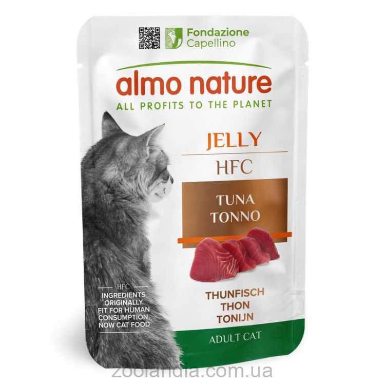 Almo Nature (Альмо Натюр) HFC Cat Jelly - Влажный корм для кошек с тунцом в желе (пауч)