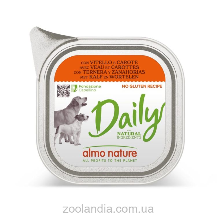 Almo Nature (Альмо Натюр) Daily Adult Dog Veal&Carrots - Консервированный корм для взрослых собак (телятина/морковь)
