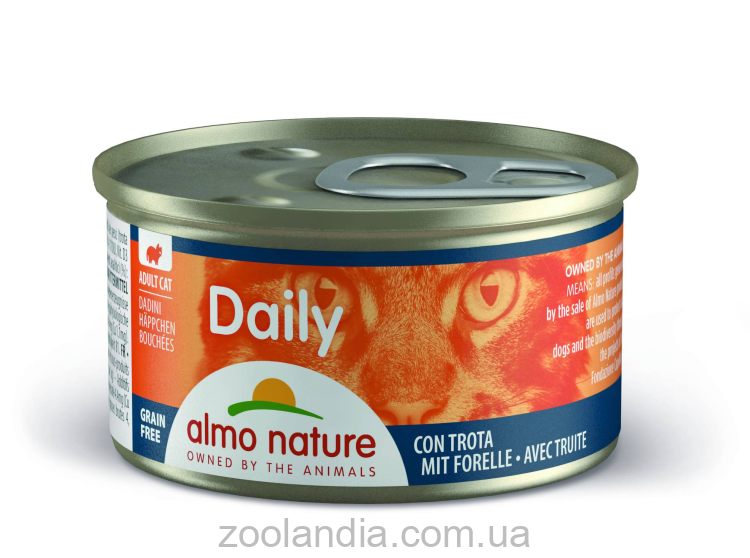 Almo Nature (Альмо Натюр) Daily Menu консервы для кошек Cat кусочки в соусе (с форелью)