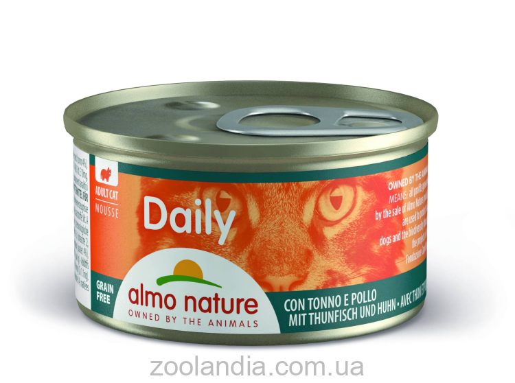 Almo Nature (Альмо Натюр) Daily Menu Cat консервы для кошек мус (с тунцом и курицей)